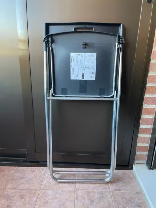 Silla plegable Ikea GUNDE Negra/Plata