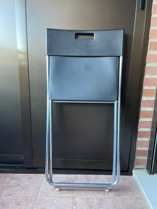 Silla plegable Ikea GUNDE Negra/Plata