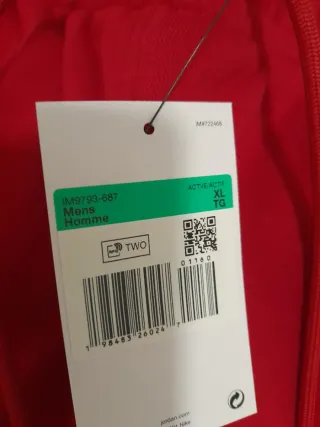 Pantalón Jordan Rojo Talla XL