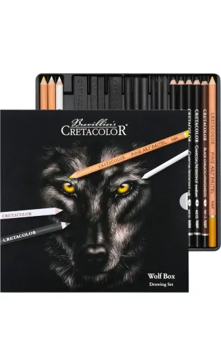 Caja Lobo CRETACOLOR - Juego Dibujo Blanco y Negro