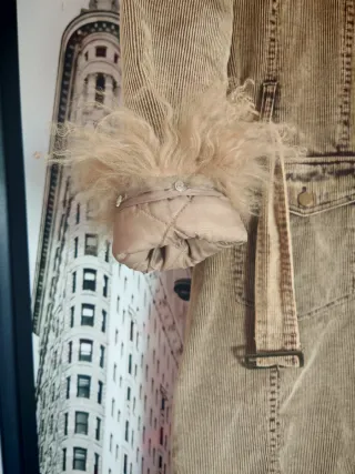 Cappotto ONYX tg. 42 velluto con pelliccia