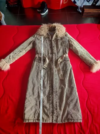 Cappotto ONYX tg. 42 velluto con pelliccia
