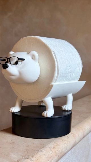 Portarotolo Carta Igienica Orso Occhiali