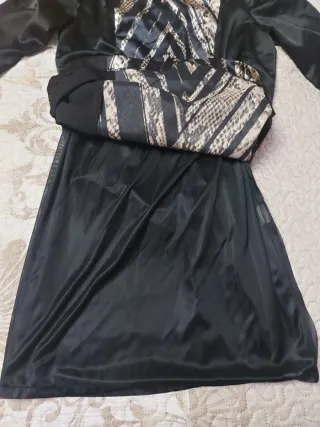 Vestido Fórmula Joven Negro/Multicolor
