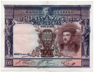 Lote 5 billetes 25-50-100-500 y 1000 Pesetas