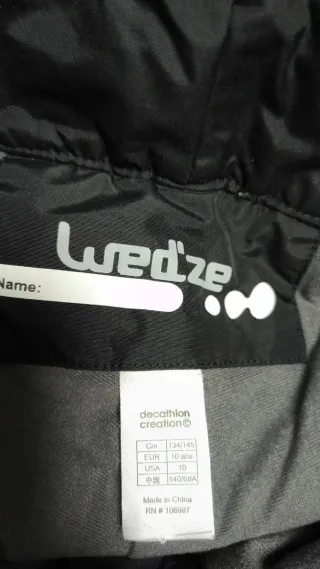 Pantalón negro de Esquí con tirantes niño Talla 10