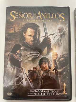 La trilogia del seńor de los anillos en DVD. 8€