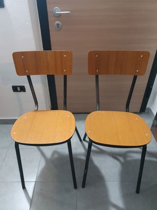 Sedie Salvarani in legno e metallo