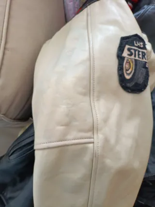 Cazadora universitaria cuero auténtico XXXL medida