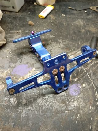 Porta matrícula moto universal azul