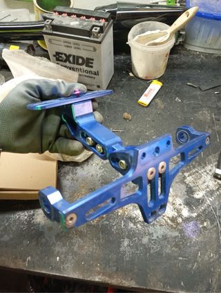 Porta matrícula moto universal azul