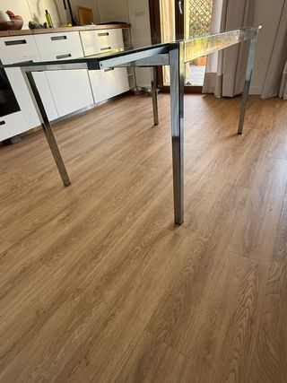 Mesa extensible cristal y metal GLIVARP