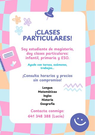 Clases particulares de todas las asignatura y eda