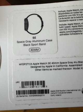 Apple Watch SE (1ª Generación) 40mm