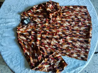 Conjunto Blusa Estampada y Pantalón Marrón Talla M