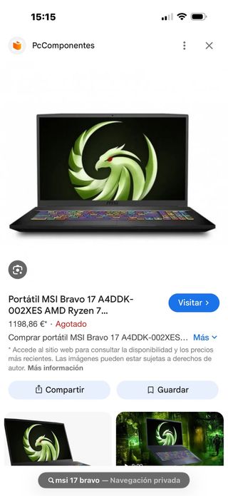 Portátil MSI Bravo 17 con una 4060 de grafica