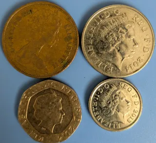 4 Monedas Reino Unido 2p, 5p, 10p, 20p