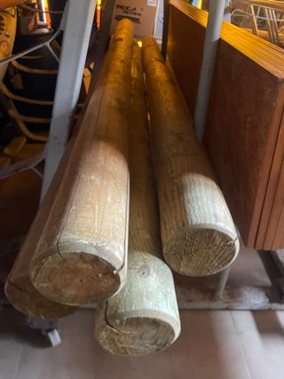 Palo madera maciza autoclave exterior