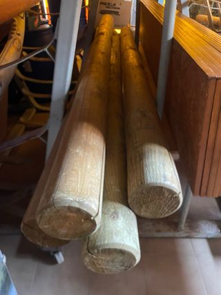 Palo madera maciza autoclave exterior