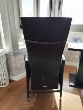 Mesa y dos sillones Exterior Ratán