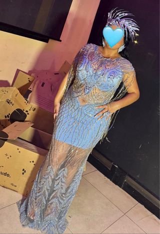 Vestido Isma Fernández Azul  de novia