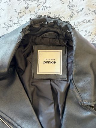 Jaqueta rocker/biker de cuero sintetico