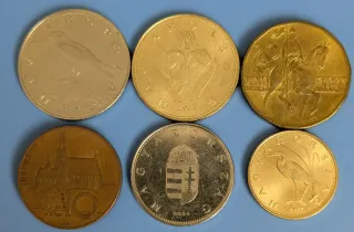 6 Monedas de Chequia y Hungría