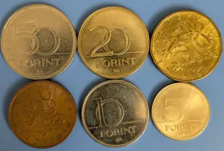 6 Monedas de Chequia y Hungría