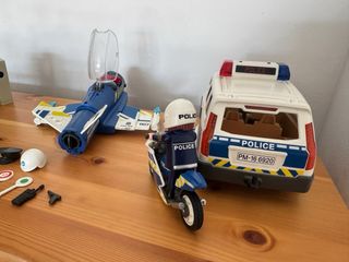 Playmobil Policía Avión Coche Moto Dron personajes