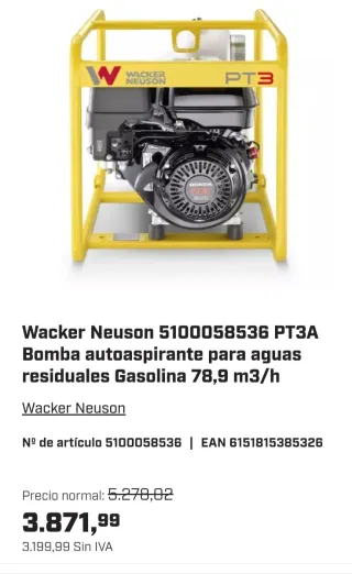 Motobomba Wacker Neuson PT3