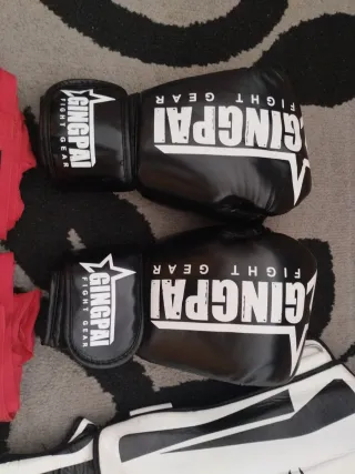Pack Muay Thai GINGPAI: Guantes,tibiales y vendas