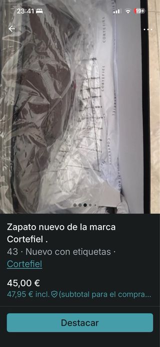 Zapato Cortefiel gris talla 43