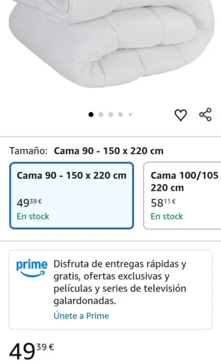Edredón Nórdico Fibra Cama 90