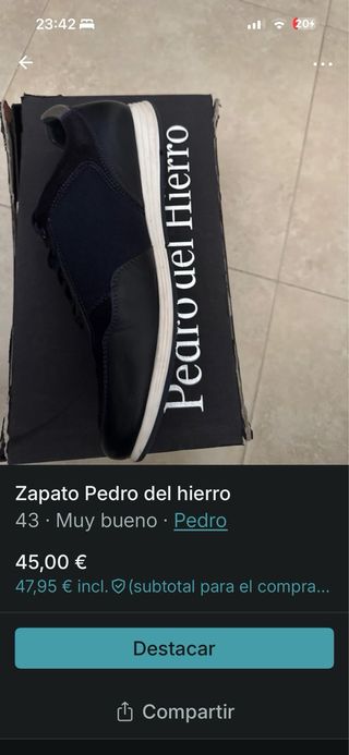 Zapatos Pedro del Hierro Talla 43