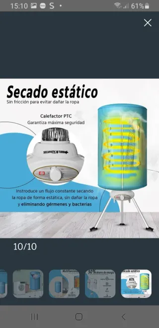 Secadora de Ropa Portátil Turbo Secamatic