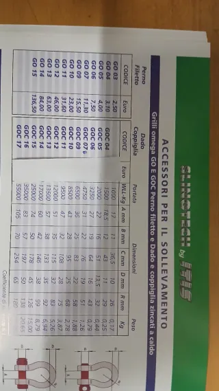 Golfari per sollevamento 4T