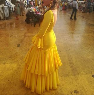 Traje Flamenca Amarillo Talla S
