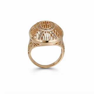 Anillo Cobre Chapado Oro 18K Circonitas
