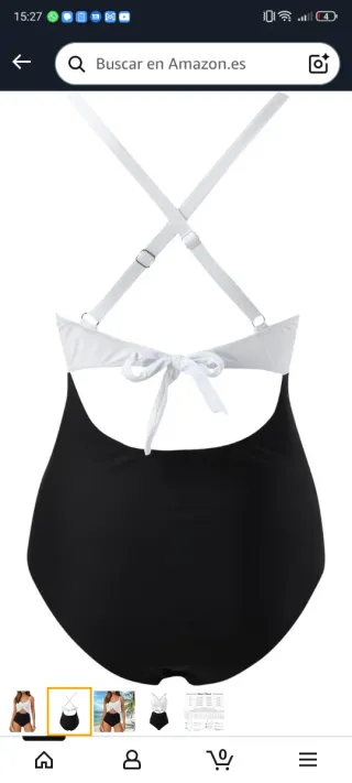 Traje de baño mujer blanco y negro