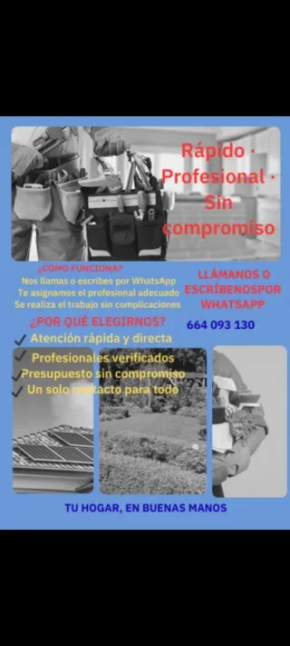 Servicios del hogar, mantenimiento...etc