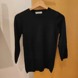 Jersey de punto negro manga 3/4 de Stradivarius