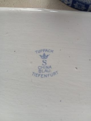 Bandeja y 2 tazas porcelana Tuppack Tiefenfurt