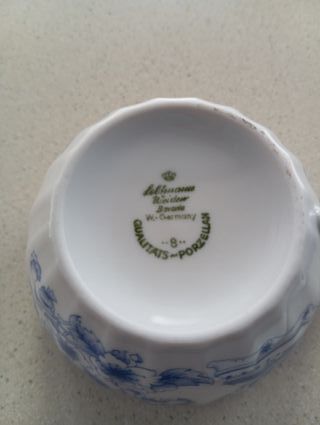 Bandeja y 2 tazas porcelana Tuppack Tiefenfurt