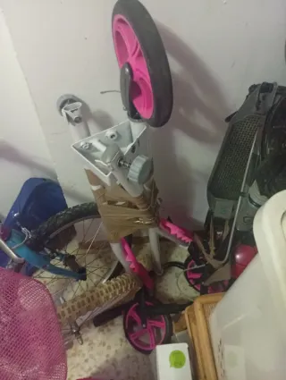 Patinete 3 ruedas y bicicleta  niña rosa