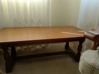 Tresillo clasico madera maciza + 2 mesas de centro