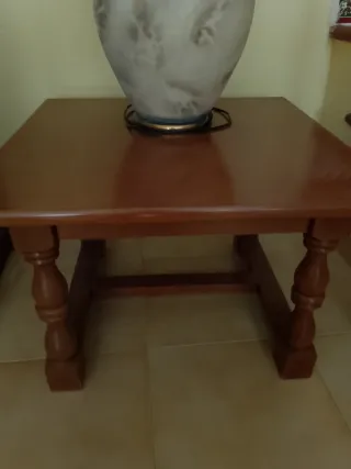 Tresillo clasico madera maciza + 2 mesas de centro