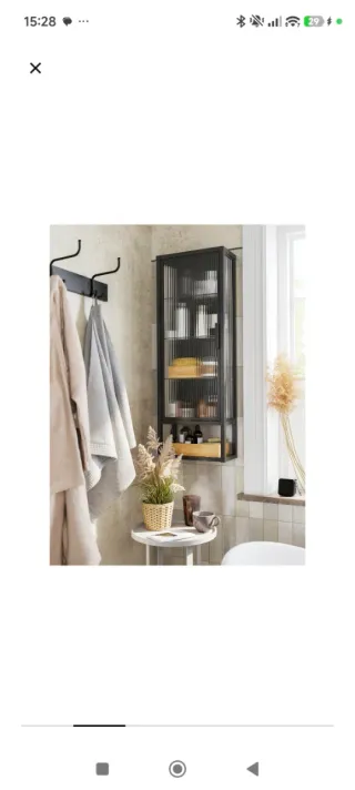 Mobile da bagno in metallo e vetro