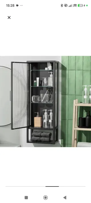 Mobile da bagno in metallo e vetro