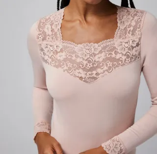 Camiseta térmica encaje mujer