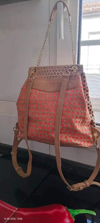 Mochila Desigual, Corcho, Dorado y naranja Sin Est